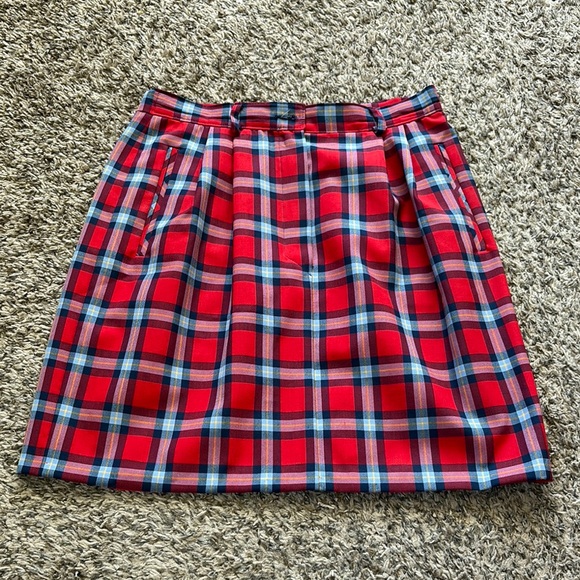 Pendleton Dresses & Skirts - Pendleton Red Blue Mini A-line Pleated Skirt